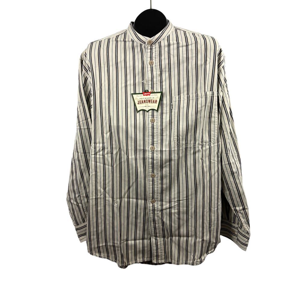 Vintage Levi's Striped Button Shirt Men's Medium 90s‎ Jeanswear Casual Dress